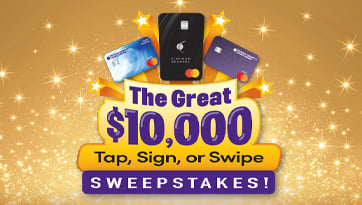$10,000 Tap Sweepstakes card